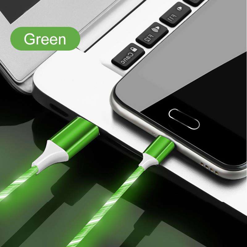 2.4A Led Glow Luminous Flowing Light Quick Fast Charging Usb Cable Type c Cable