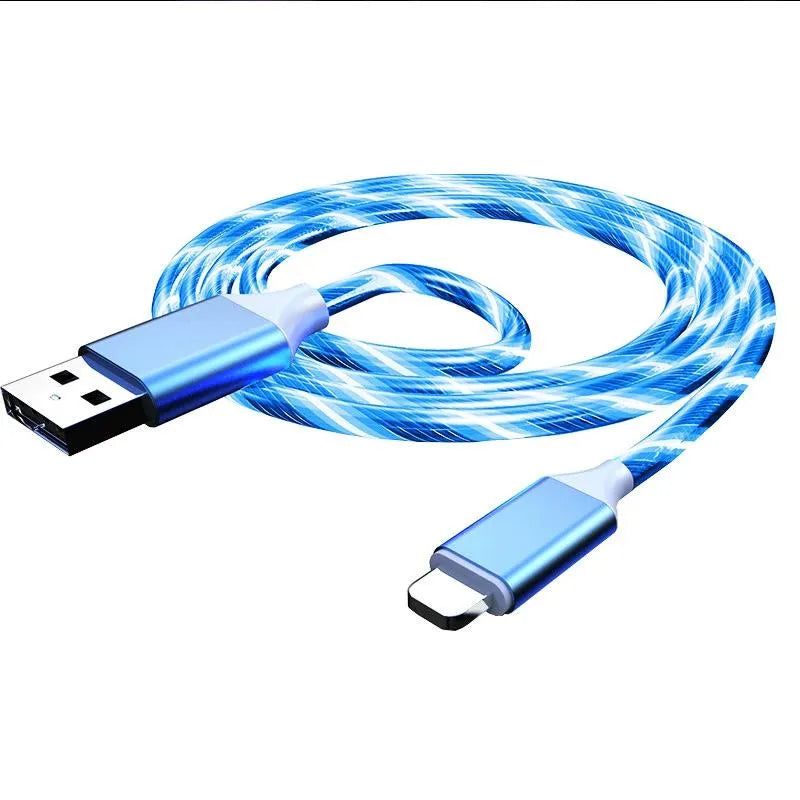 2.4A Led Glow Luminous Flowing Light Quick Fast Charging Usb Cable Type c Cable