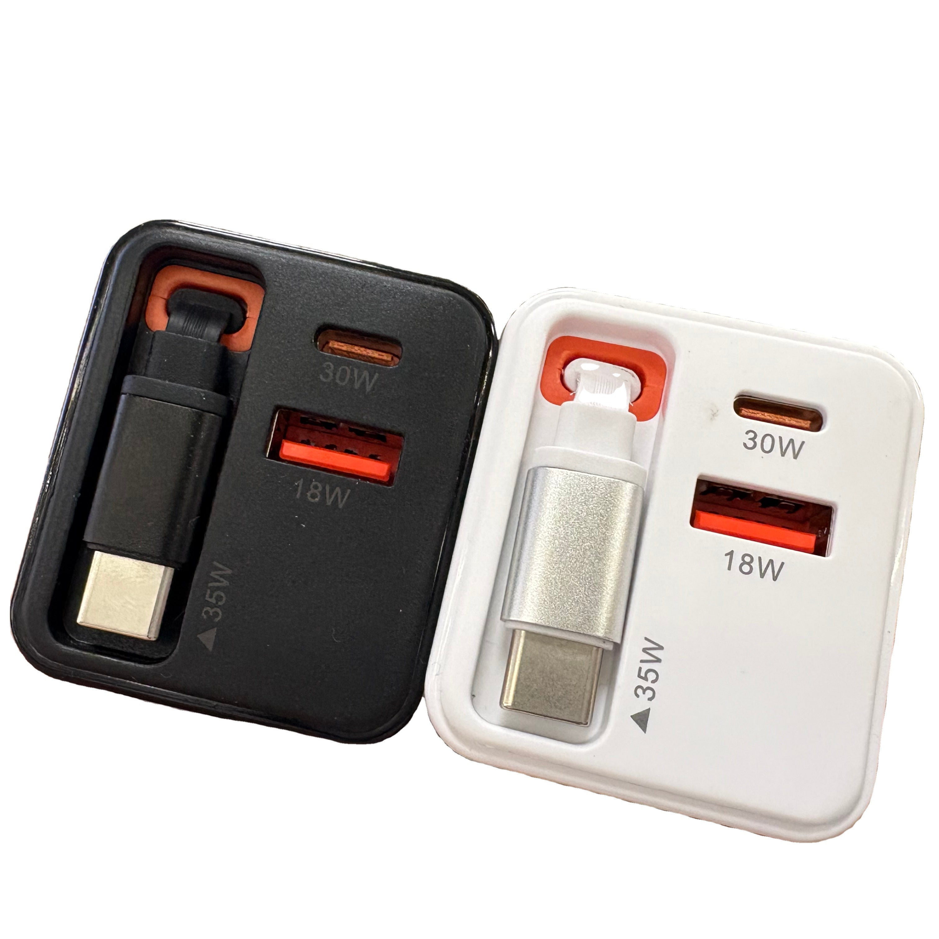 TurboCharge Pro™ GAN 65W PD 3-in-1 Retractable Type-C Fast Charger