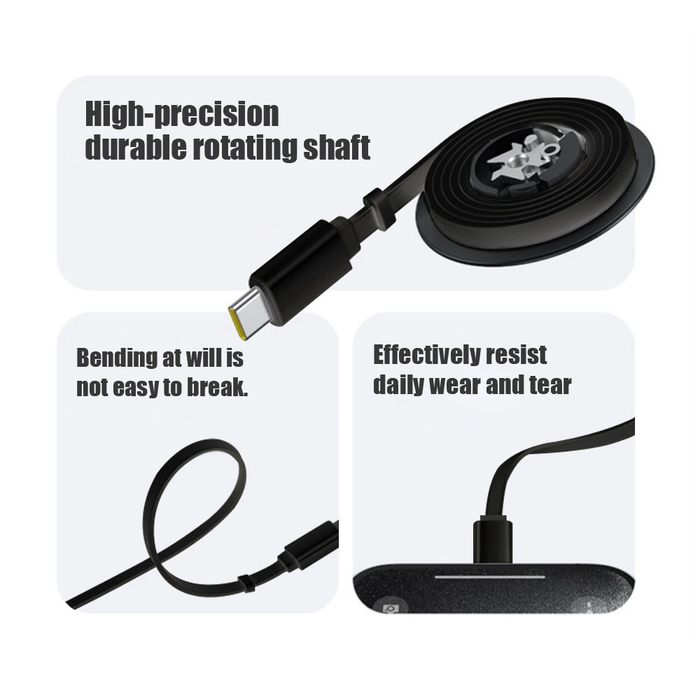 TurboCharge Pro™ GAN 65W PD 3-in-1 Retractable Type-C Fast Charger